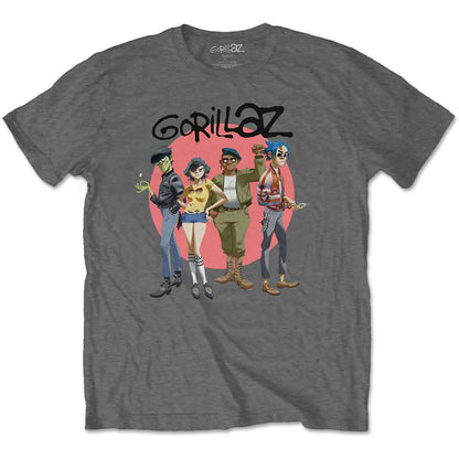 GORILLAZ - GROUP CIRCLE RISE - T-Shirt Grey