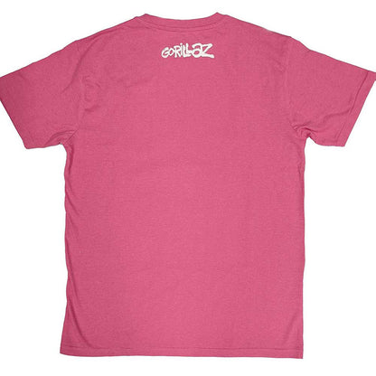 GORILLAZ - THE STATIC CHANNEL - T-Shirt Pink (Back Print)