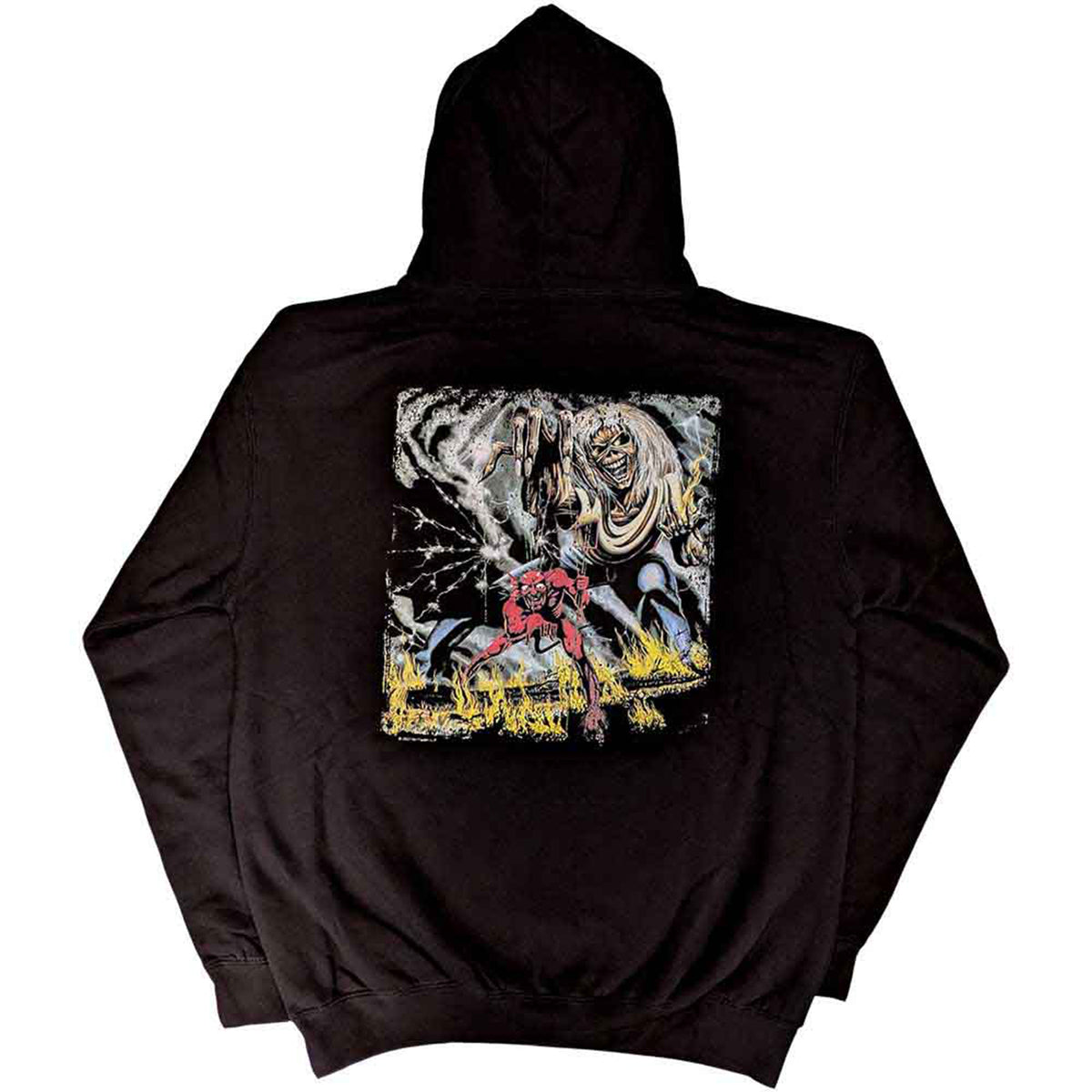 IRON MAIDEN - NUMBER OF THE BEAST VINTAGE LOGO FADED EDGE ALBUM - Pullover Hoodie Black (Back Print)