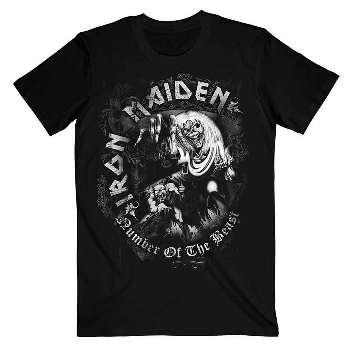 IRON MAIDEN - NUMBER OF THE BEAST GREY TONE - T-Shirt Schwarz
