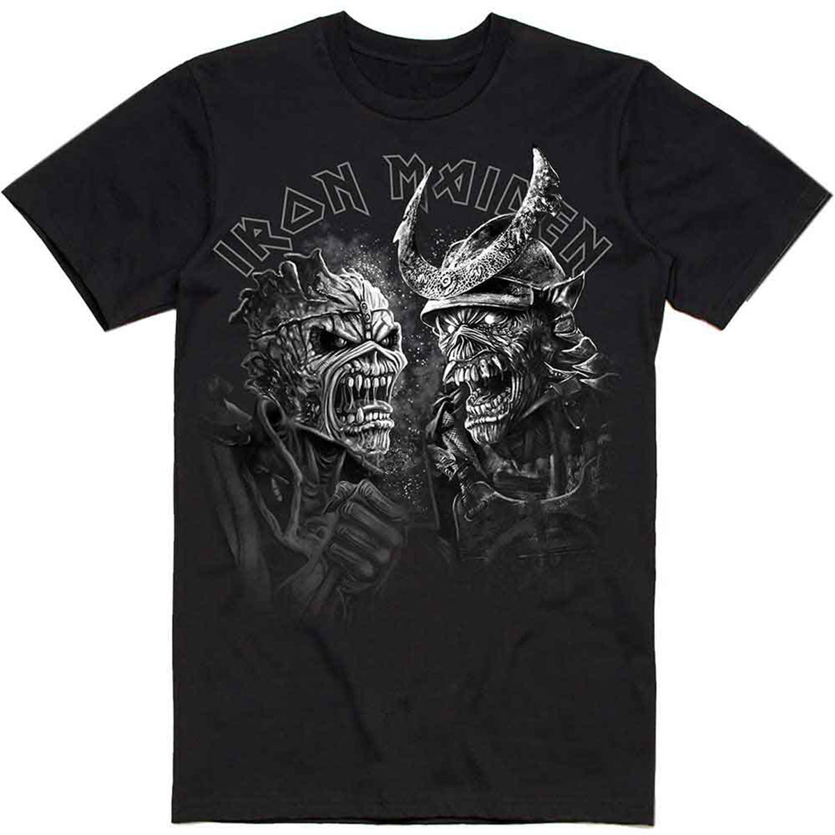 IRON MAIDEN - SENJUTSU LARGE GRAYSCALE HEADS - T-Shirt Black