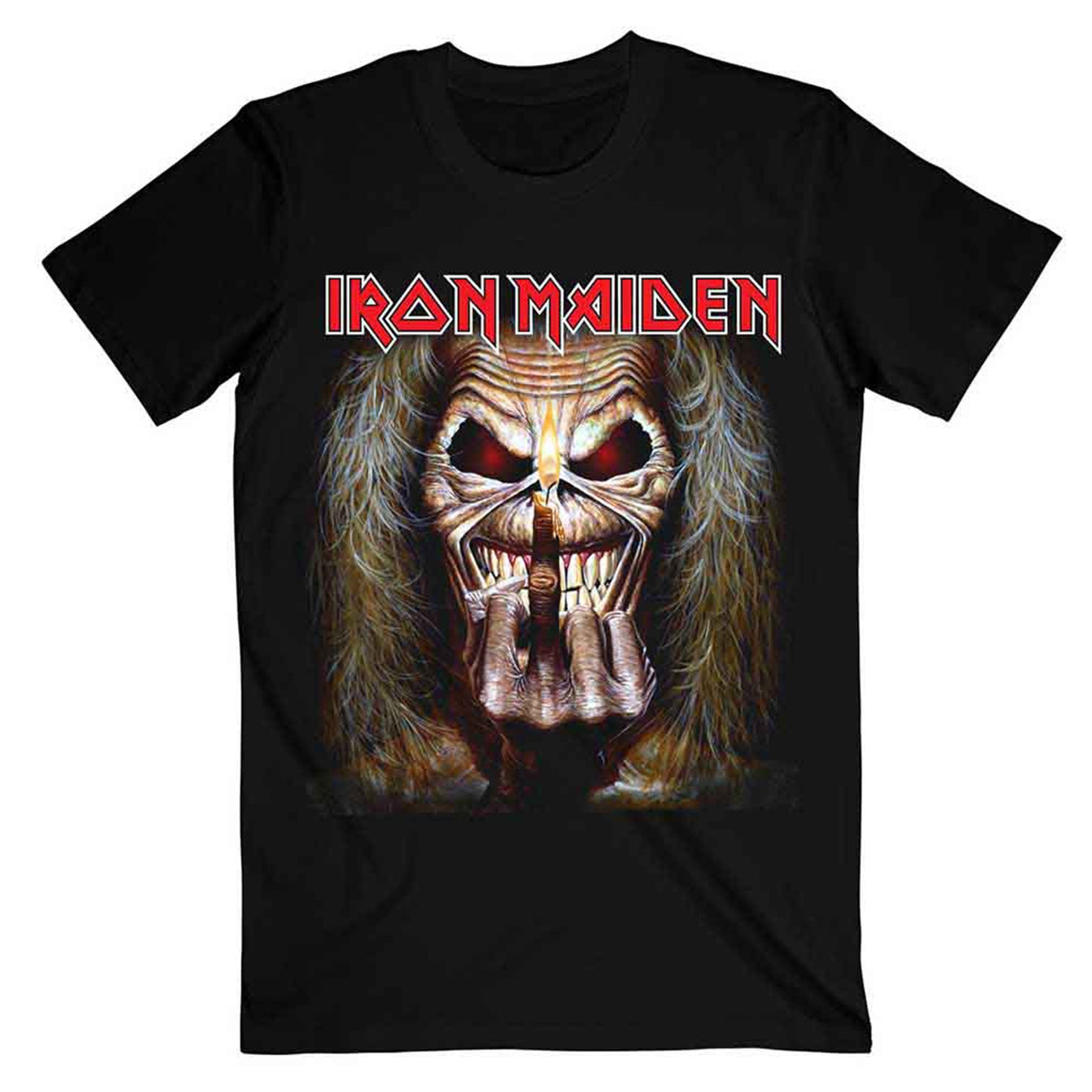 IRON MAIDEN - EDDIE CANDLE FINGER - T-Shirt Schwarz