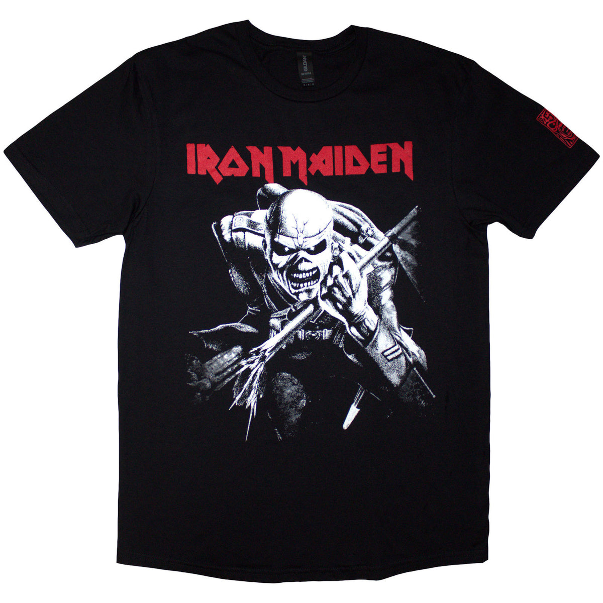 IRON MAIDEN - 50 TROOPER CHARGE WHITE - T-Shirt Black (Sleeve Print)