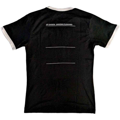 JOY DIVISION - UNKNOWN PLEASURES - Ringer T-Shirt Black (Back Print)