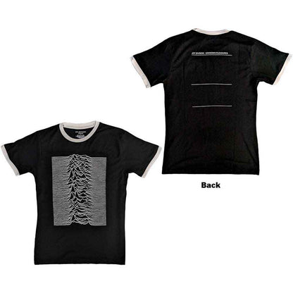 JOY DIVISION - UNKNOWN PLEASURES - Ringer T-Shirt Black (Back Print)