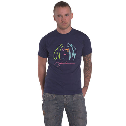 JOHN LENNON - SELF PORTRAIT FULL COLOUR - T-Shirt Blue