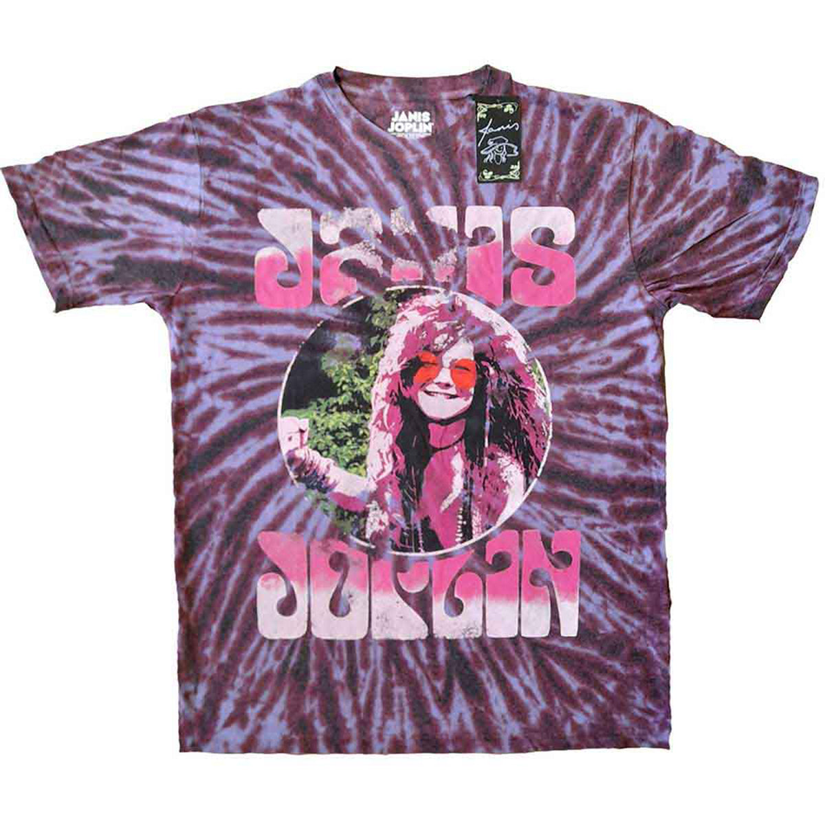 JANIS JOPLIN - PINK SHADES - T-Shirt Purple (Wash Collection)
