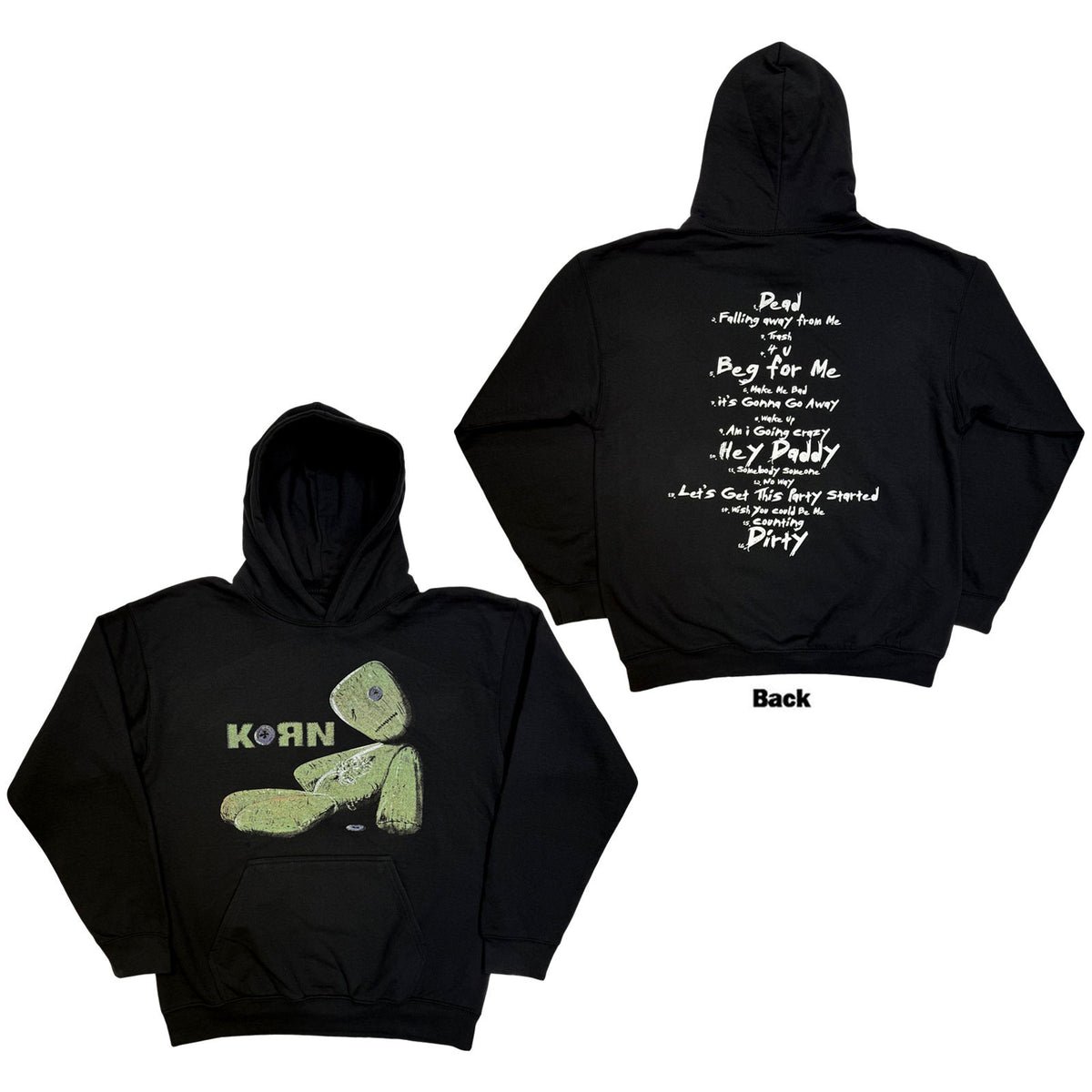 KORN - ISSUES TRACKLIST - Pullover Hoodie Black (Back Print)