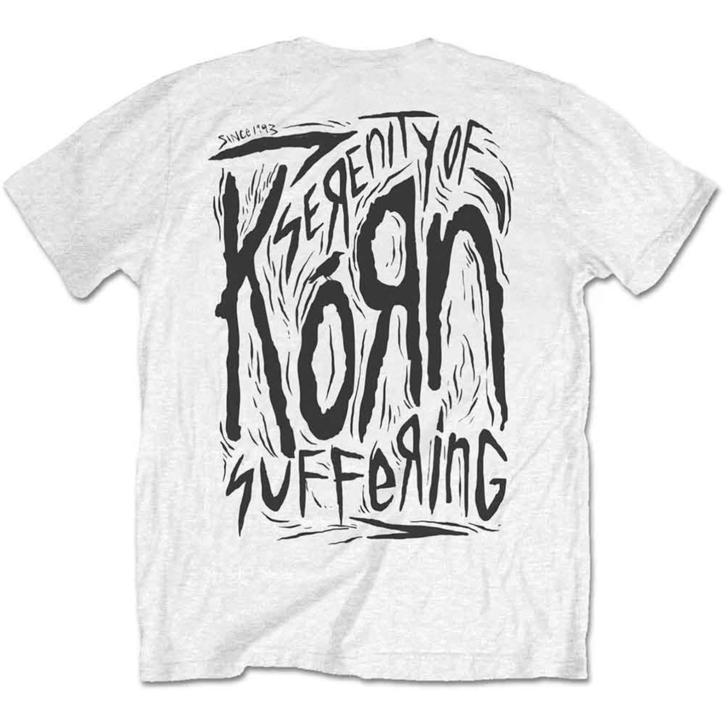 KORN - SCRATCHED TYPE - T-Shirt White (Back Print)