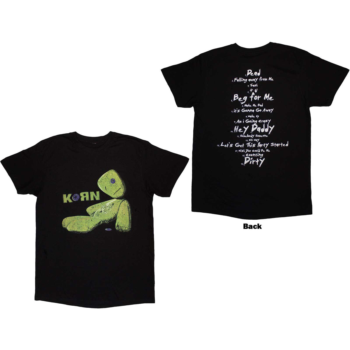 KORN - ISSUES TRACKLIST - T-Shirt Black (Back Print)