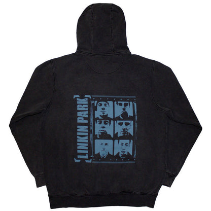 LINKIN PARK - METEORA PORTRAITS - Stone Wash Pullover Hoodie Grey (Back Print)