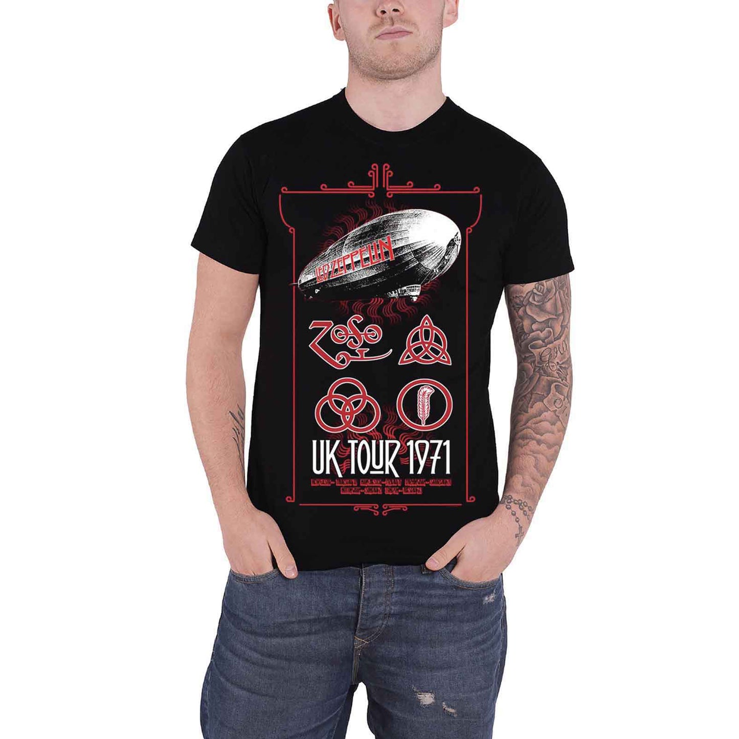 LED ZEPPELIN - UK TOUR '71. - T-Shirt Black