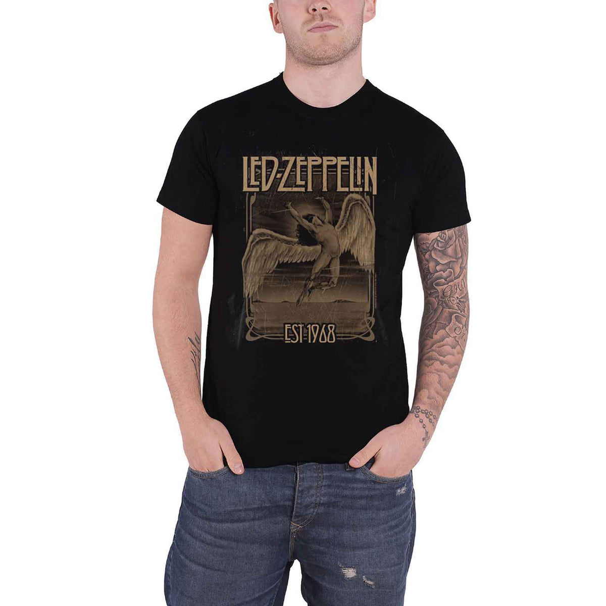 LED ZEPPELIN - FADED FALLING - T-Shirt Black