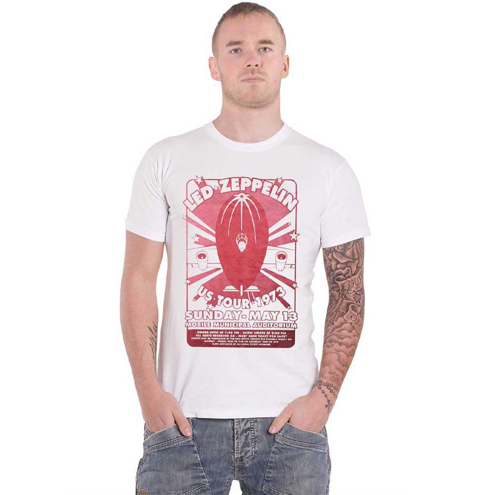 LED ZEPPELIN - MOBILE MUNICIPAL - T-Shirt White