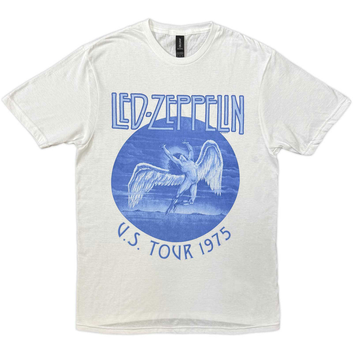 LED ZEPPELIN - TOUR '75 BLUE WASH - T-Shirt White