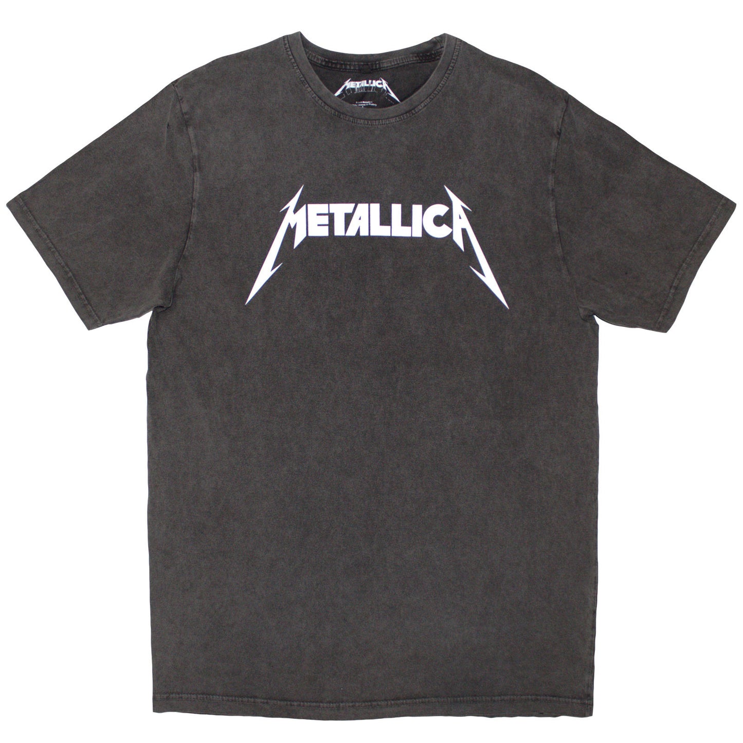 METALLICA - LOGO - Stone Wash T-Shirt Grey