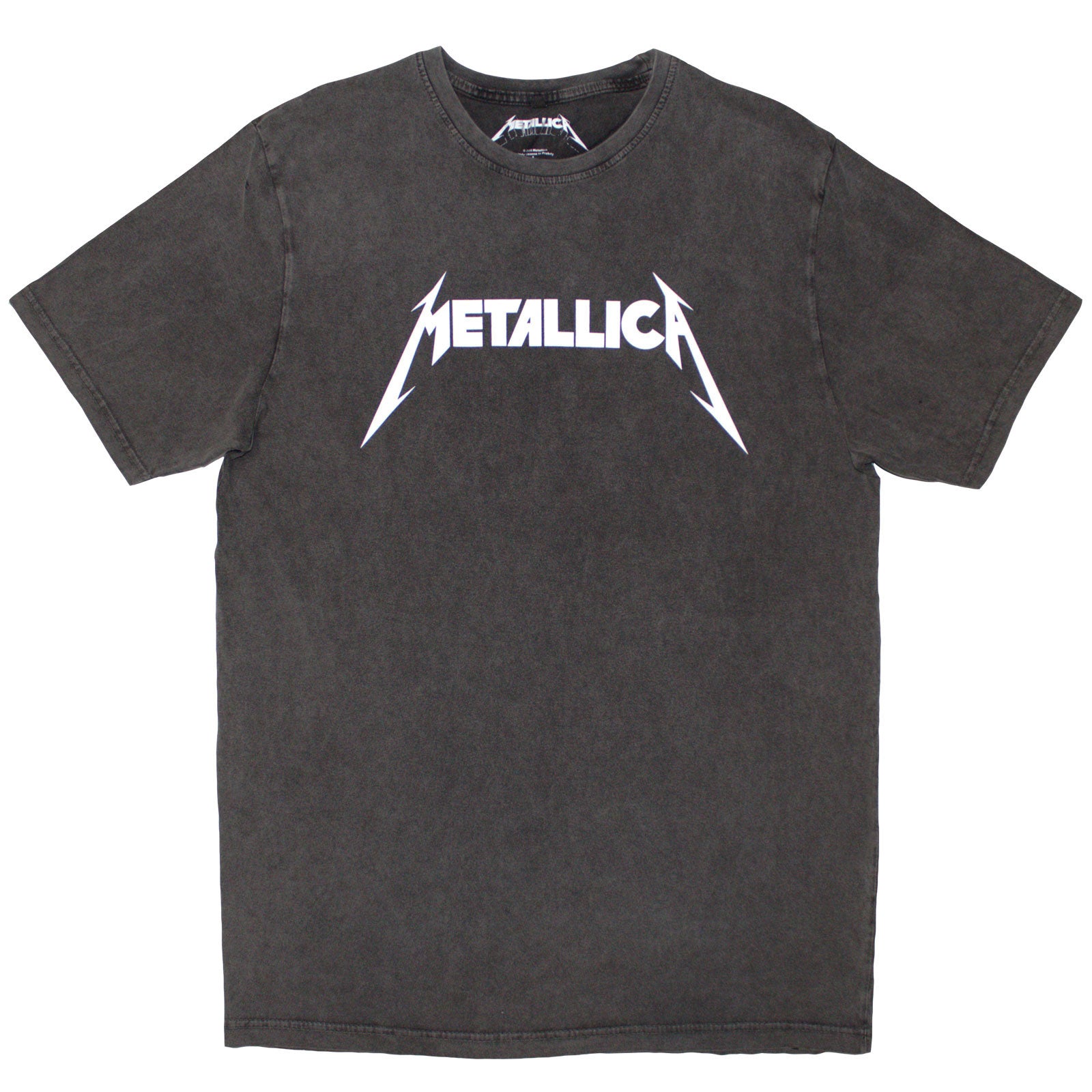 METALLICA - LOGO - Stone Wash T-Shirt Grey
