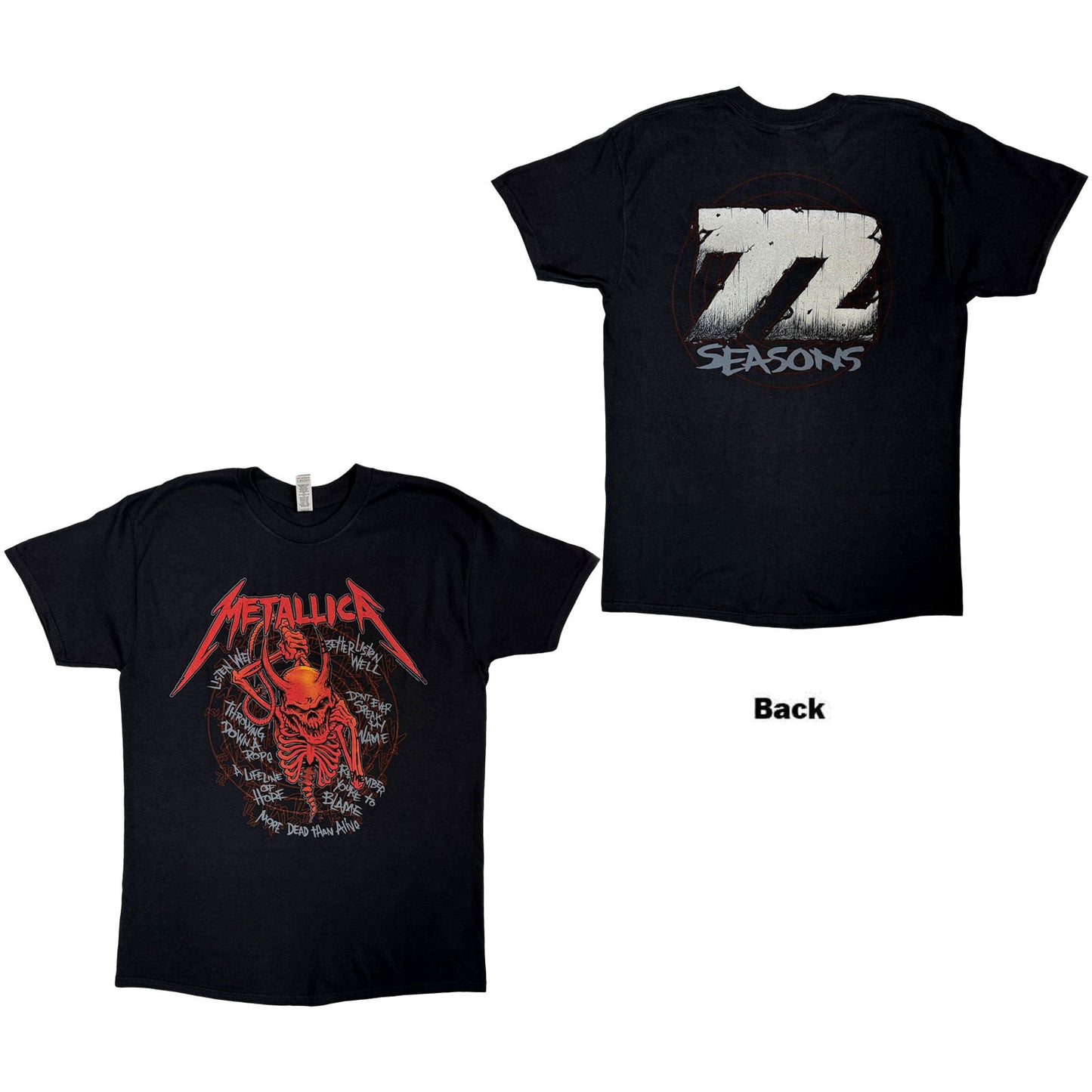 METALLICA - SKULL SCREAMING RED 72 SEASONS - T-Shirt Black (Back Print)