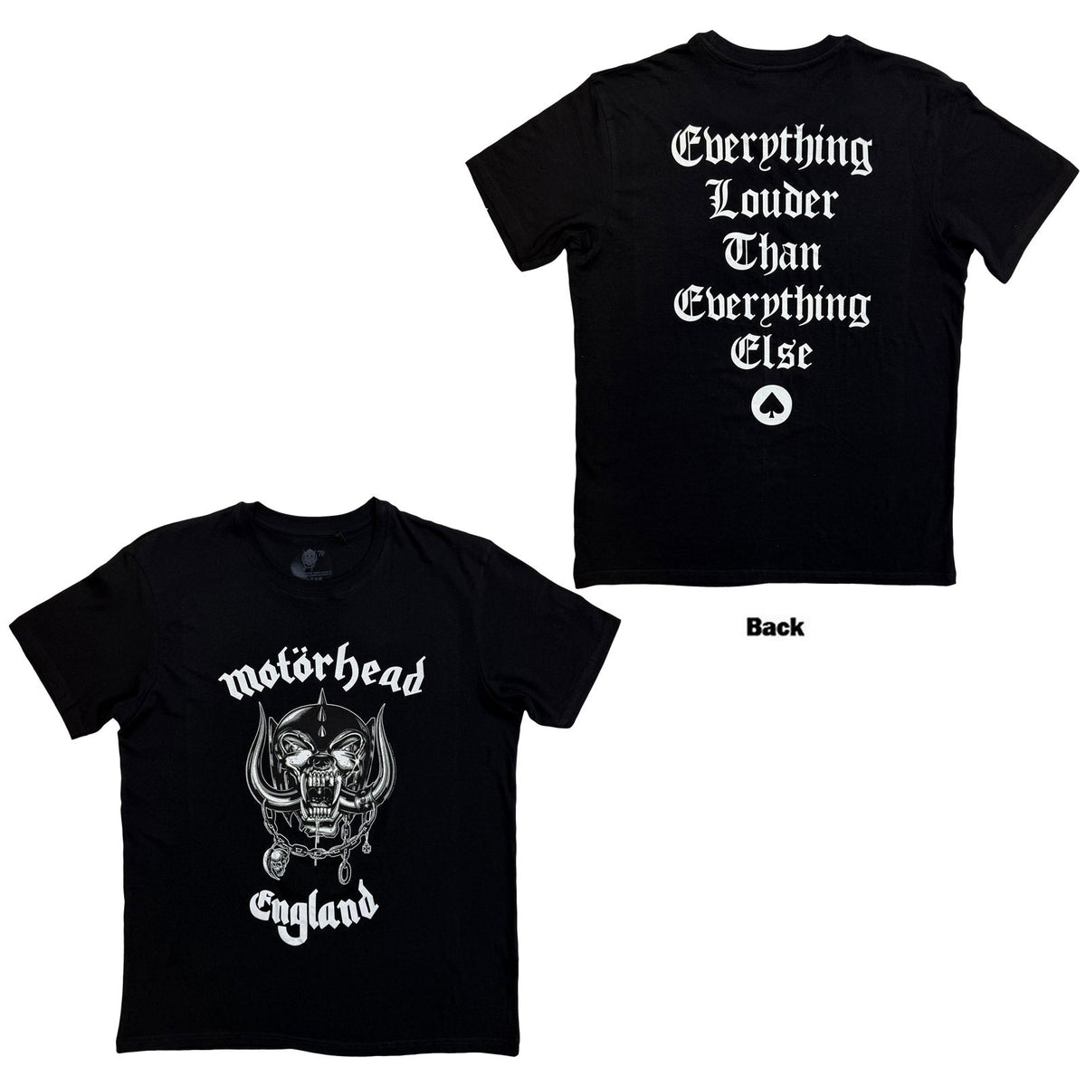 MOTORHEAD - ENGLAND - T-Shirt Schwarz (Rückendruck)
