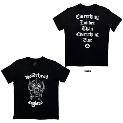 MOTORHEAD - ENGLAND - T-Shirt Schwarz (Rückendruck)