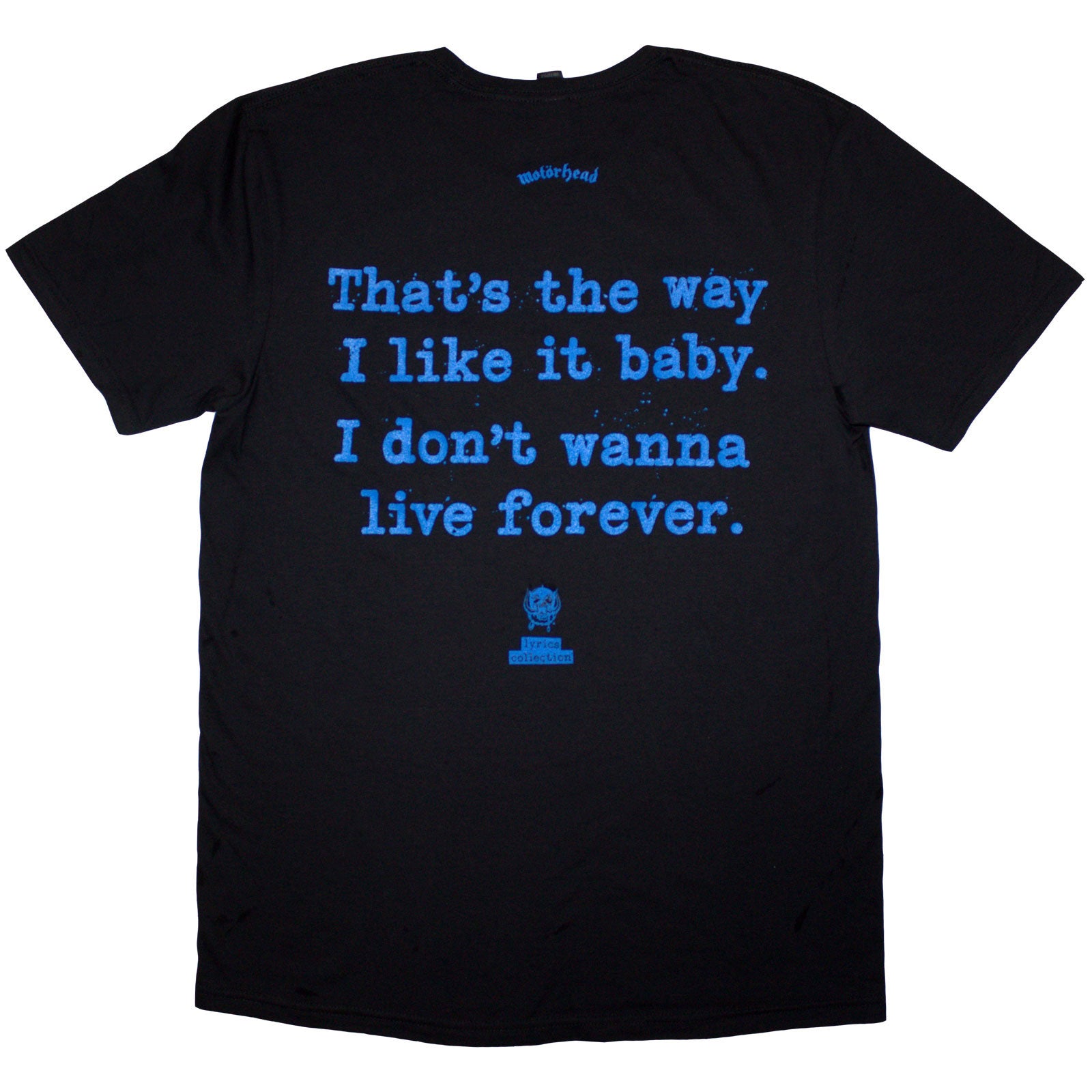 MOTORHEAD - ACE OF SPADES LYRIC - T-Shirt Black (Back Print)