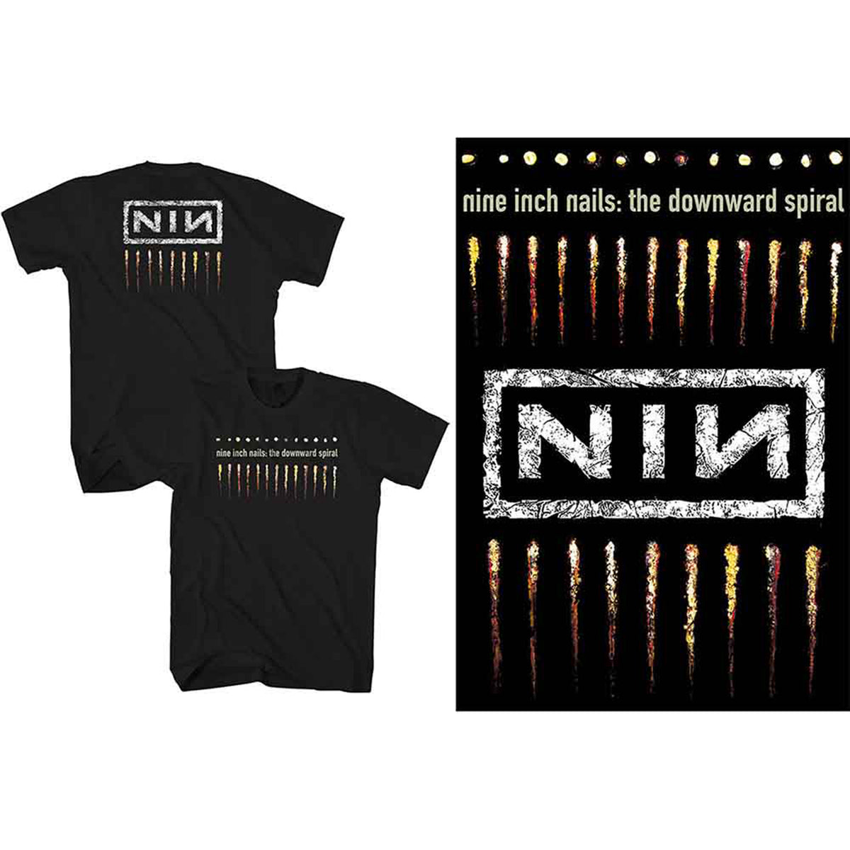 NINE INCH NAILS - DOWNWARD SPIRAL - T-Shirt Black (Back Print)