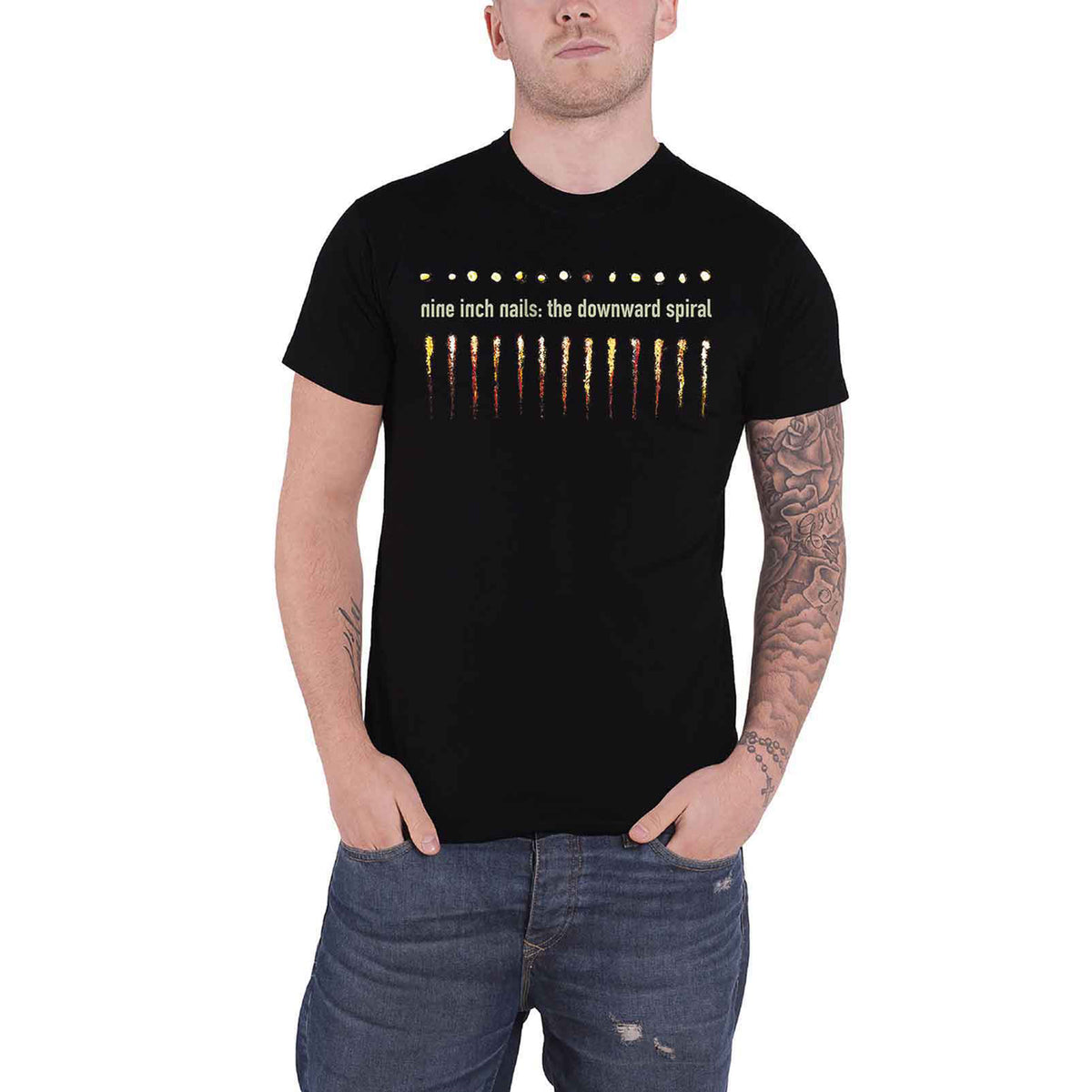 NINE INCH NAILS - DOWNWARD SPIRAL - T-Shirt Black (Back Print)