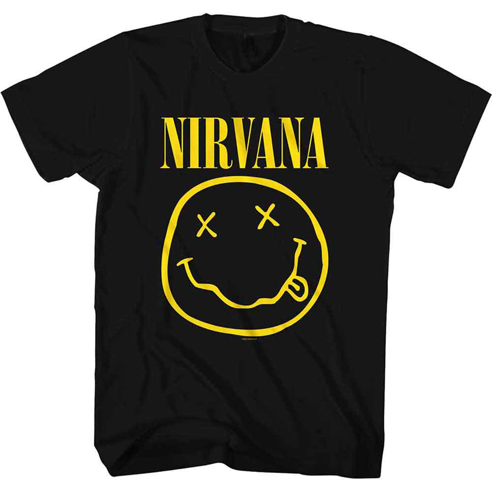 NIRVANA - YELLOW HAPPY FACE - T-Shirt Black