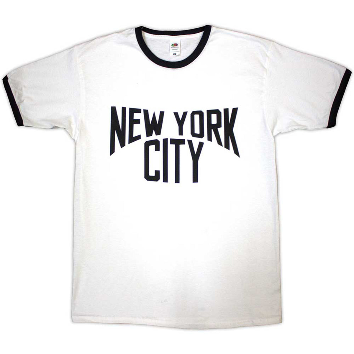 NEW YORK CITY - TEXT LOGO - Ringer T-Shirt White