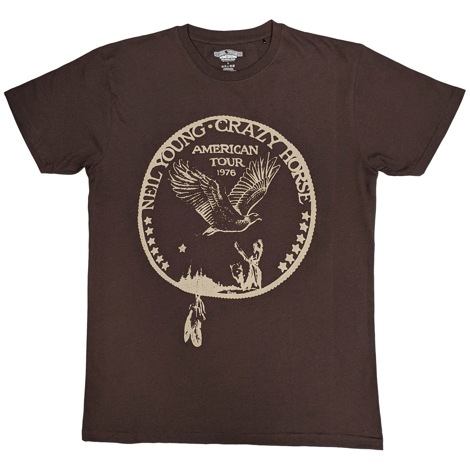 NEIL YOUNG - TOUR '76 SEAL - T-Shirt Brown