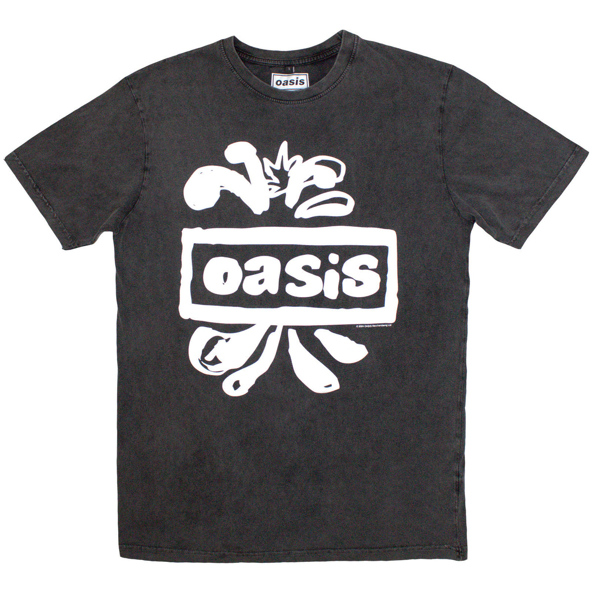 OASIS - LOGO SPLAT - Stone Wash T-Shirt Grey