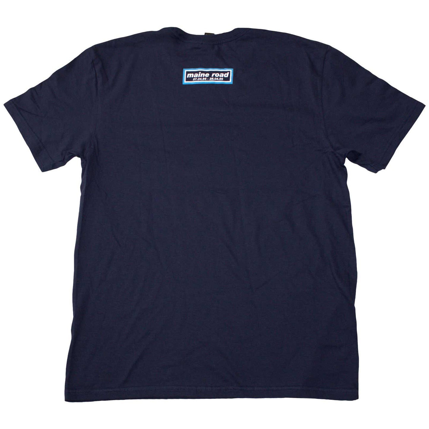 OASIS - MAINE ROAD EVENT LOGO - T-Shirt Blue (Back Print)