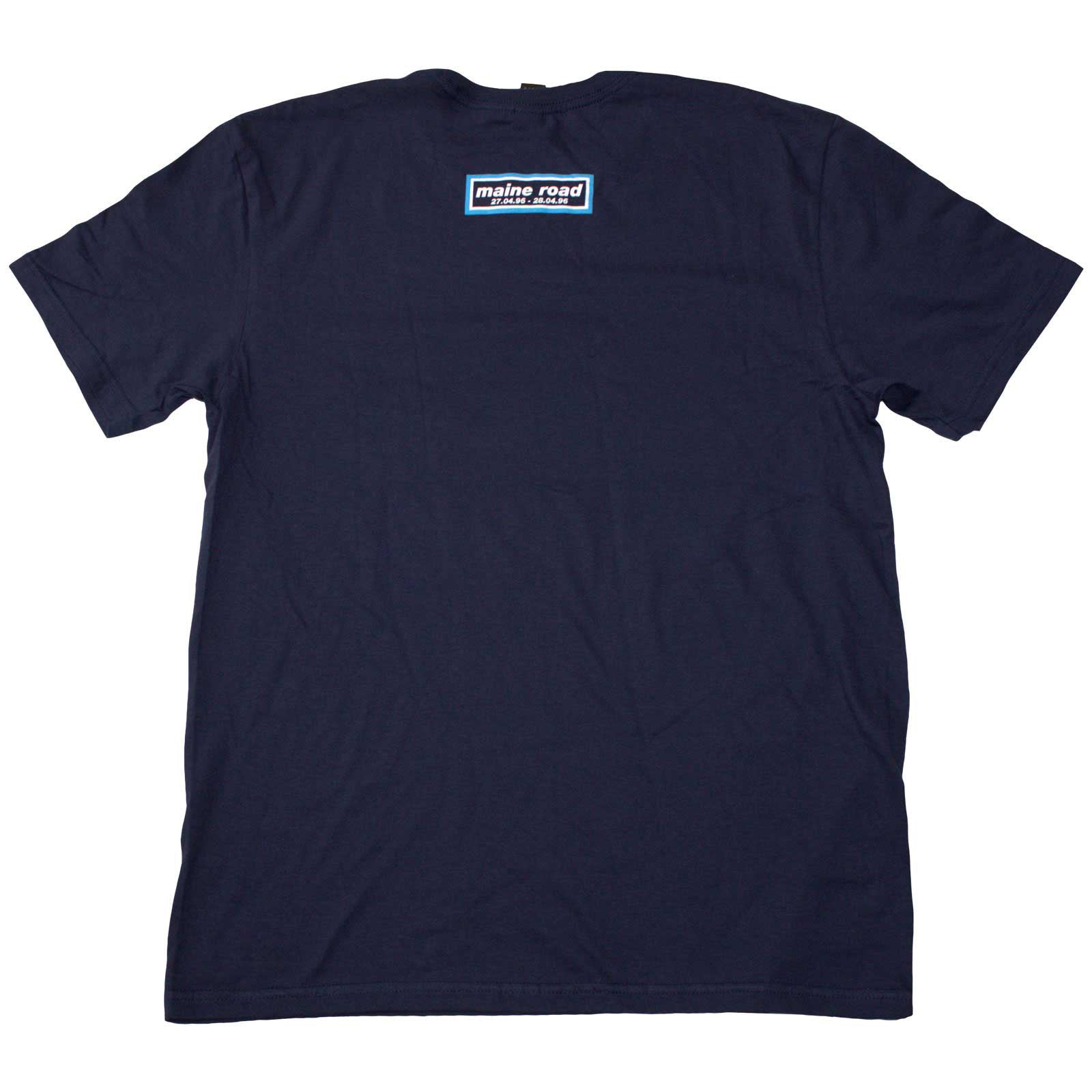 OASIS - MAINE ROAD EVENT LOGO - T-Shirt Blue (Back Print)