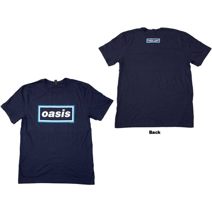 OASIS - MAINE ROAD EVENT LOGO - T-Shirt Blue (Back Print)