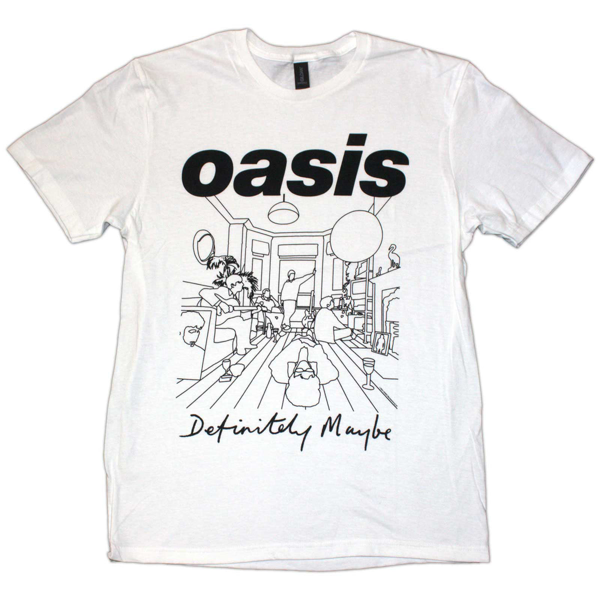 OASIS - DEFINITELY MAYBE LINE DRAWING - T-Shirt White