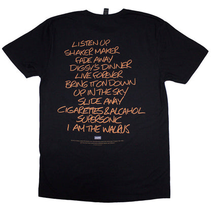 OASIS - DEFINITELY MAYBE AAA SETLIST - T-Shirt Black (Back Print)