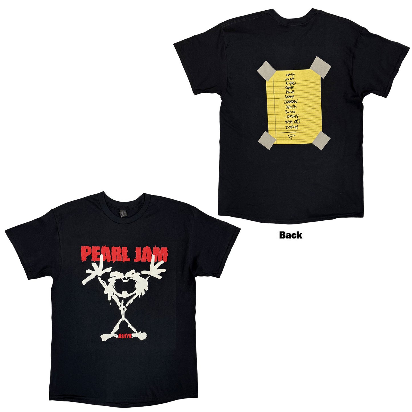 PEARL JAM - STICKMAN - T-Shirt Black (Back Print)