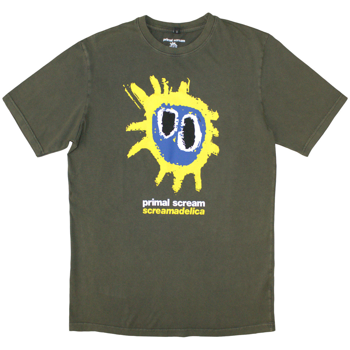 PRIMAL SCREAM - SCREAMADELICA - Stone Wash T-Shirt Green