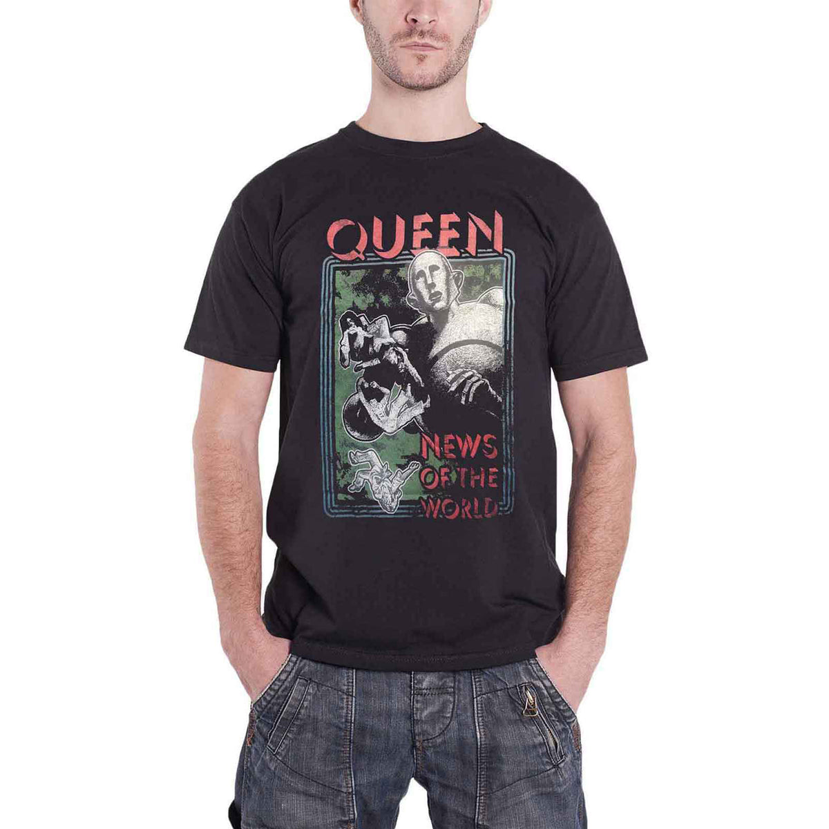QUEEN - NEWS OF THE WORLD - T-Shirt Black