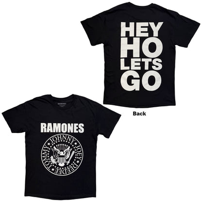 RAMONES - HEY HO (FRONT & BACK) - T-Shirt Black (Back Print)