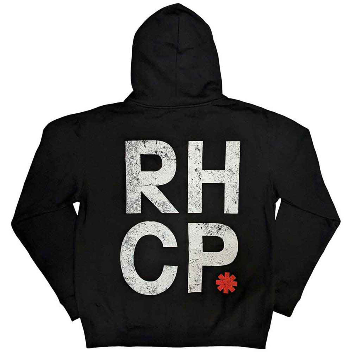 RED HOT CHILI PEPPERS - RED ASTERISK - Zipped Hoodie Black (Back Print)