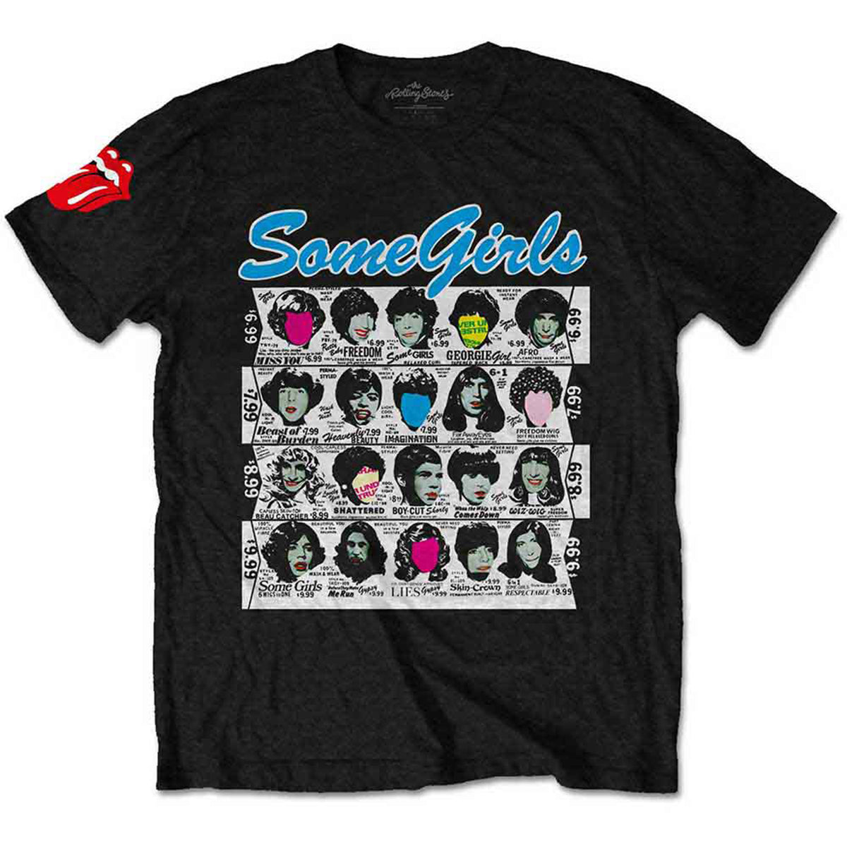 ROLLING STONES, THE - SOME GIRLS ALBUM - T-Shirt Black (Sleeve Print)