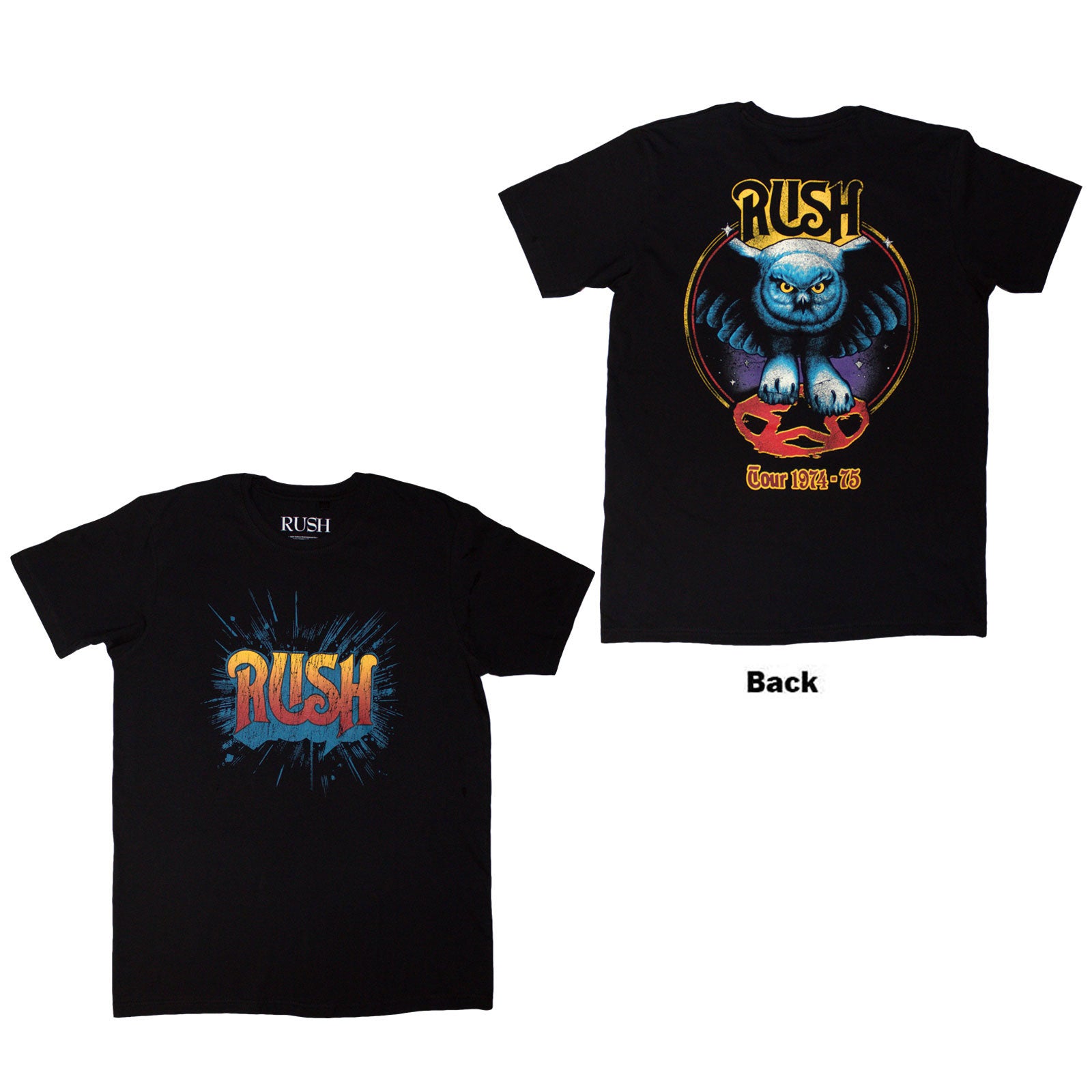 RUSH - TOUR '74-'75 - T-Shirt Black (Back Print)