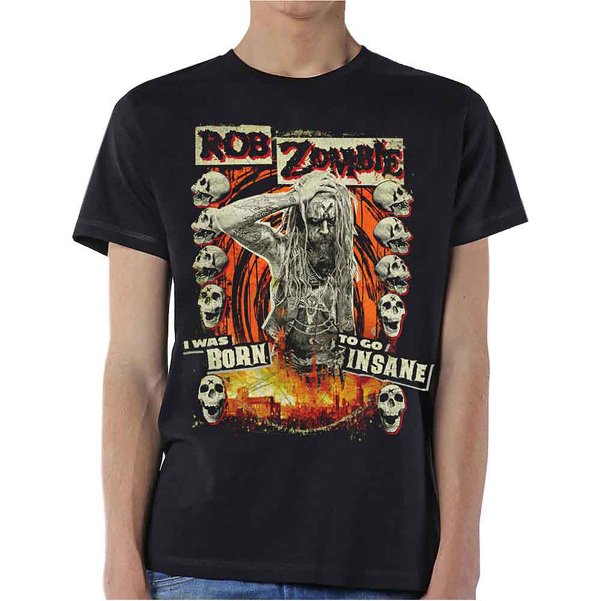 ROB ZOMBIE - BORN TO GO INSANE - T-Shirt Black