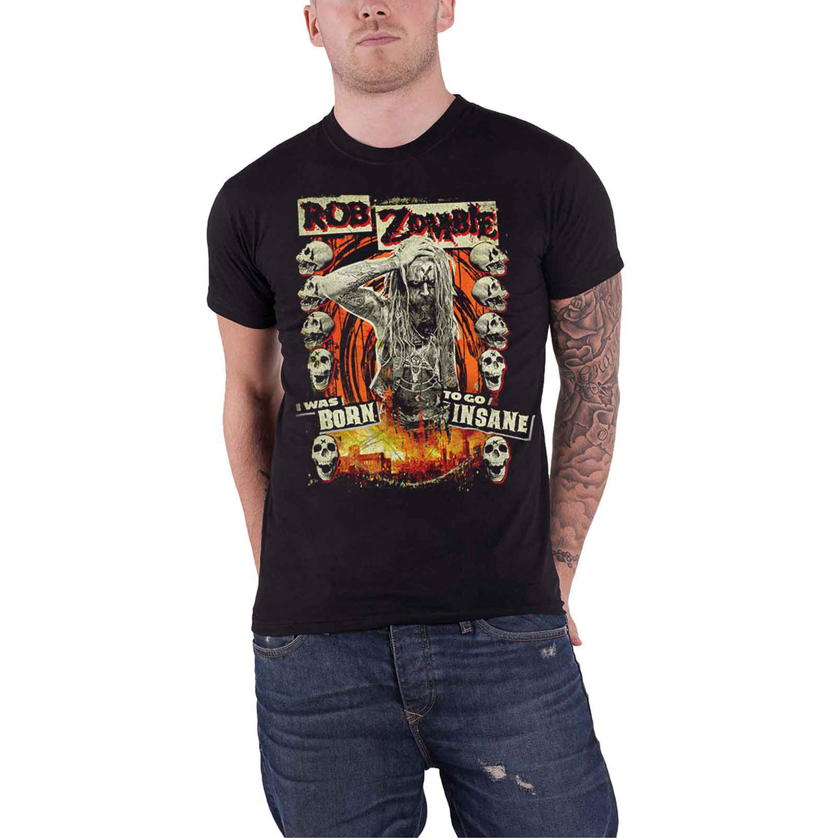 ROB ZOMBIE - BORN TO GO INSANE - T-Shirt Black
