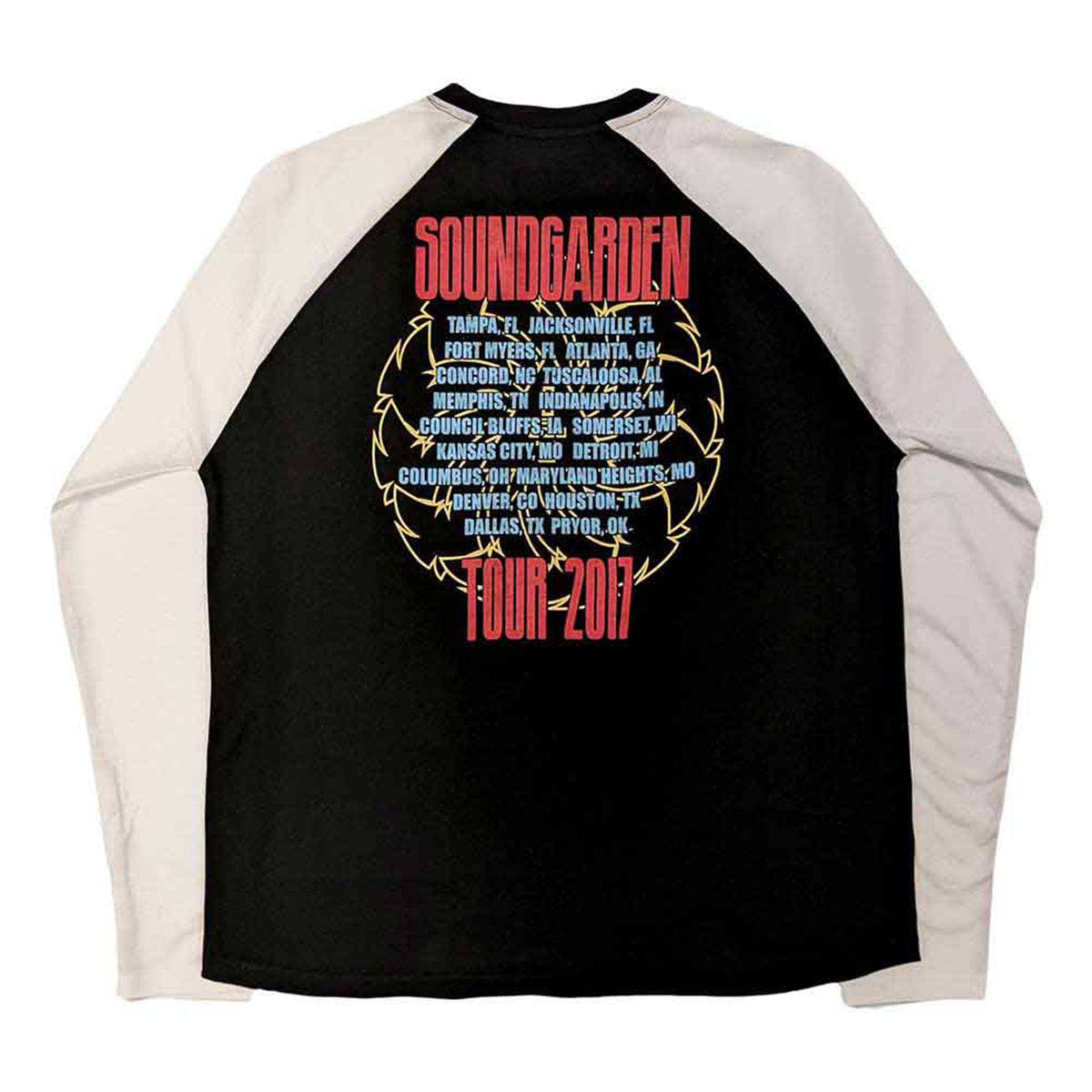 SOUNDGARDEN - TOUR 2017 - Raglan T-Shirt Multicolour (Back Print)