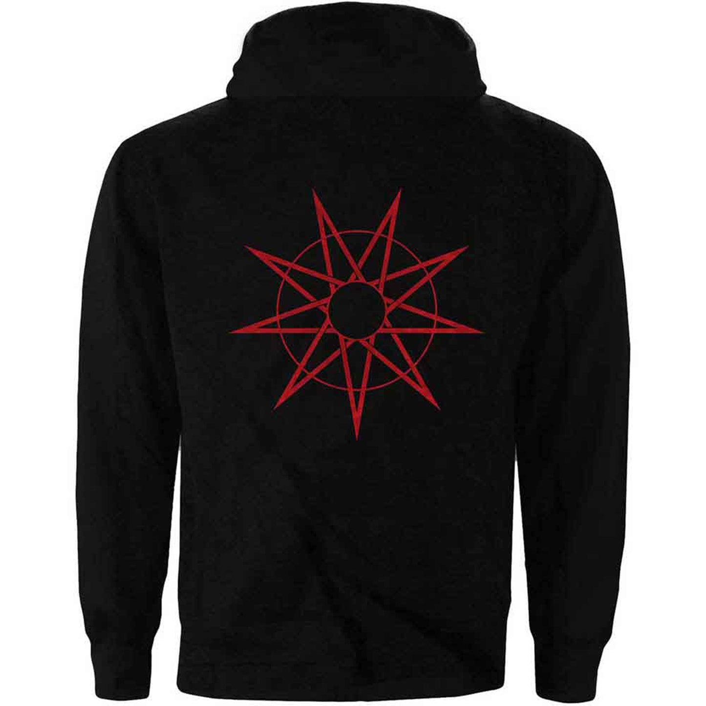 SLIPKNOT - 9 POINT STAR - Zipped Hoodie Black (Back Print)