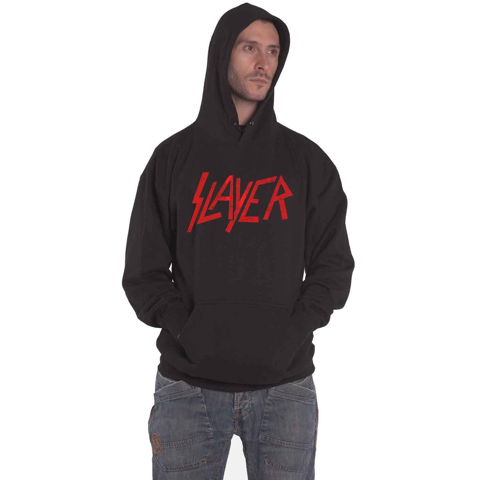 SLAYER - DISTRESSED LOGO - Pullover Hoodie Black