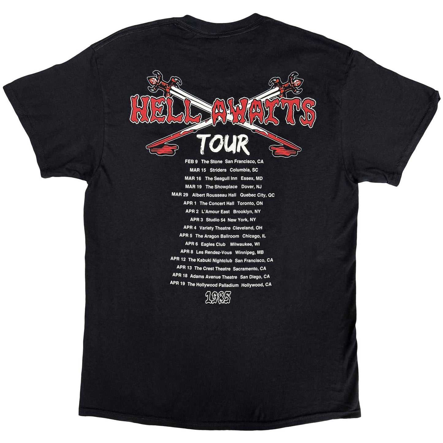 SLAYER - HELL AWAITS TOUR - T-Shirt Black (Back Print)