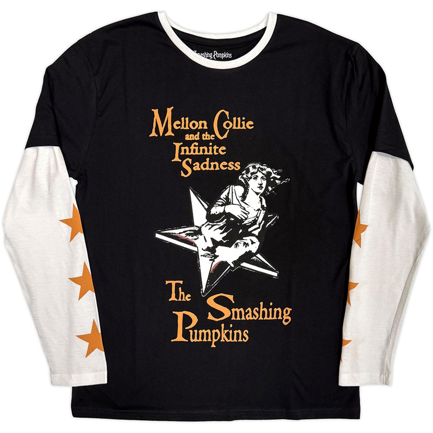 SMASHING PUMPKINS, THE - INFINITE SADNESS - Layered Long Sleeve T-Shirt Black, White (Sleeve Print)